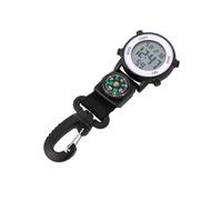 QOKLIYUI Nylon de moda adecuado para comprobar el tiempo, reloj con brújula, explorador de caminatas en el tiempo, material multifuncional, al aire libre, Esfera negra