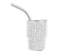 QOKLIYUI Vaso térmico de acero inoxidable brillante: dile adiós a las quemaduras en las manos y disfruta de tu bebida con seguridad. Vaso térmico resistente, plata