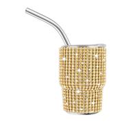 QOKLIYUI Vaso térmico de acero inoxidable brillante: dile adiós a las quemaduras en las manos y disfruta de tu bebida con seguridad. Vaso térmico resistente, dorado