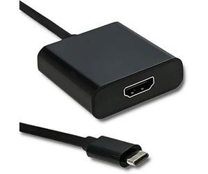 Qoltec 50375 Adaptador de Cable USB 3.1 Type C HDMI A Negro - Adaptador para Cable (USB 3.1 Type C, HDMI A, Male Connector/Female Connector, 0,23 m, Negro)