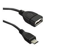 Qoltec 50404 - Cable USB (0,2 m, USB A, Micro-USB B, 2.0, Male connector/Female connector, Negro)