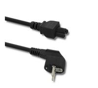 Qoltec 50548 1.4 m schuko cEE7/7 C5 acoplador Black Power Cable - Power Cables (Male/Female, Black, 1.4 m, CEE7/7, C5 acoplador, Angled)