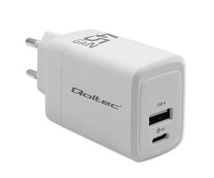 Qoltec 51825 chargeur gan 45 w - 5-20 v - 1,5-3 a - 1 port usb-c pd -