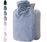 Qomfor Bolsa De Agua Caliente Con Funda Suave Funda De Felpa Premium - Gran Capacidad De 1.8L, Azul