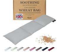 Qomfor - Bolsa de semillas calentable en microondas - Gris claro - Bolsa de trigo para microondas/almohada calentadora con diseño de 3 cámaras - Bolsa calentadora para cuello y hombros