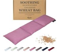 Qomfor - Bolsa de semillas calentable en microondas - Malva - Bolsa de trigo para microondas/Almohada térmica con diseño de 3 cámaras - Bolsa térmica para cuello y hombros