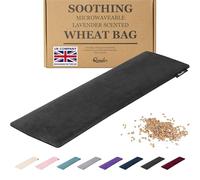 Qomfor - Bolsa de semillas calentable en microondas - Negro - Bolsa de trigo para microondas con aroma a lavanda/Almohada calentadora - Bolsa calentadora para cuello y hombros