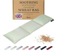 Qomfor - Bolsa de semillas calentable en microondas - Verde claro - Bolsa de trigo para microondas/almohada calentadora con diseño de 3 cámaras - Bolsa calentadora para cuello y hombros