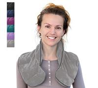 Qomfor - Bolsa térmica para microondas - Gris claro, aroma de lavanda - Manta pesada para cuello/hombros de 1,5 kg - Almohadilla térmica - Terapia de calor/frío, alivio del dolor