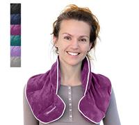 Qomfor - Bolsa térmica para microondas - Morado granate, aroma de lavanda - Envoltura pesada para cuello/hombros de 1,5 kg - Almohadilla térmica - Terapia de calor/frío, alivio del dolor