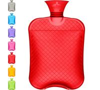 Qomfor Botella de agua caliente - 1,8 litros de gran capacidad, bolsa de agua caliente premium para aliviar el dolor, dolor de espalda, dolor de período, cuello y hombros - sin cubierta - Red