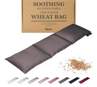 Qomfor Saco térmico de semillas - Bolsa de Semillas Grande para Microondas - Bolsa Cervical de Semillas y con Funda de Algodón para el Alivio del Dolor de Cuello, Hombros y Espalda (RGris oscuro)