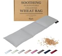 Qomfor Saco térmico de semillas - Bolsa de Semillas Grande para Microondas - Bolsa Cervical de Semillas y con Funda de Algodón para el Alivio del Dolor de Cuello, Hombros y Espalda (Gris claro)