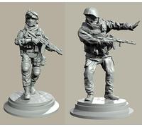 QOMJSDLP 1/35 Kit de modelismo en Resina de Soldado de Comando Europeo sin Pintar y sin Montar Kit de modelismo en Resina de Soldado (2 Figuras) //g7F3A4