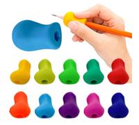 QOMJUFA 10 Adaptador Lapiz para Niños, Adaptador Lapiz Aprender a escribir, Adecuado para Zurdos y Diestros