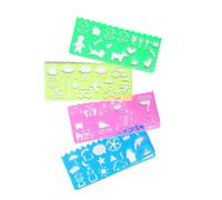 QOMJUFA 4 pcs reglas dibujo tecnico, juego de reglas, Set de Reglas Escolares para Geometría, Matemáticas y Dibujo Técnico
