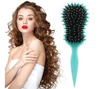 QOMJUFA Bounce Curl Brush,Curl Defining Brush,Bounce Curl Define Styling Brush,Cepillo de pelo de cerdas de jabalí Cepillo de peinado para desenredar, dar forma y definir rizos para mujeres