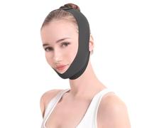 QOMJUFA V Line Lifting Mask Doble Reductor de Barbilla Cinturón de Elevación de Estiramiento Facial Correa Facial Reutilizable y Ajustable,Se puede utilizar en cualquier momentos,negro