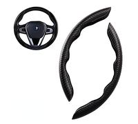 QONDA New Carbon Fiber Pattern Men's and Women's Automobile Steering Wheel Cover Safety and Anti-Skid Auto Parts 99% Universal Steering Wheel Cover is Suitable for All Seasons Carbonfiberpatternblack