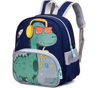 Qooloo Mochila para niños, mochila infantil para guardería, pequeña mochila de dinosaurio, adecuada para niños y niñas, mochila con estampado de dinosaurios de dibujos animados para niños de 2 a 6
