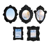 Qooplu Mini Marcos Antiguos,Lote de 5 Piezas, Resina para Manualidades con Fotos Pequeñas | Marcos Vintage Mini - para Pared Hogar Galería Museo Hotel Decoración Bisutería