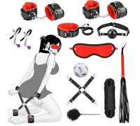 Qoosea 11pcs SM Bondage Kit Juguetes Sexuales Máscara Esposas para Parejas