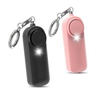 Qoosea 2 Alarmas Personales Femenina Safesound Personal 130DB Alarma de Seguridad con Luz LED Aprobada por la Policía Llavero Alarma para Niños, Mujeres y Estudiantes Mayores