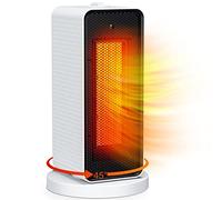 Qoosea Calefactor Bajo Consumo 1200W Calefactor Eléctrico Calefactor Bajo Consumo Baño de Aire 3 Configuraciones Calor Modo Protección Contra Sobrecalentamiento para Casa Oficina (Blanco)