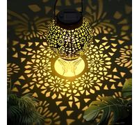 Qoosea Farolillos Solares Exterior Farolas Exteriores Lámparas Farolillos Decorativos con Diseño de Mariposa Calada Linternas Solare de Hierro para Jardín Terraza Césped