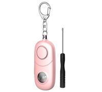 Qoosea Llavero Alarma Personal 135dB con Luz Estroboscópica para Mujeres, Niños, Estudiantes, Ancianos - Alerta de Seguridad, Autodefensa de Emergencia, Carrera Nocturna, Senderismo(Rosa)