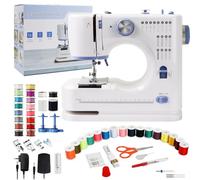 Qoosea Máquina de Coser Portátil, 16 Puntadas Máquina Coser para Principiantes y Niños Fácil Uso con luz LED, Mini Sewing Machine para Jeans con Hilo y Tijeras Kit Incluido, Púrpura