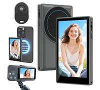 Qoosea Monitor para Selfie Teléfono iPhone 4" Magnético, Monitor Selfie Inalámbrico 1080P con Altavoz & 4h Autonomía, Compatible con iPhone y Android para TikTok Live, Accesorio para Vlogs