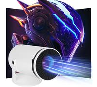 Qoosea Proyector Inteligente 4K 1080P Bluetooth 5.2 Android 12 WiFi 6 Auto Keystone 180° Giratorio para Cine al Aire Libre Compatible con Teléfono y Laptop