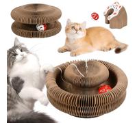 Qoosea Rascador para Gatos Magic Organ Interactivos, Interior Plegable Rascador con Bola Campana, Cat Scratching Board Interactivo Juguete para Gatos y Gatitos