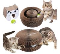 Qoosea Rascador para Gatos Magic Organ Interactivos, Interior Plegable Rascador con Bola Campana, Cat Scratching Board Interactivo Juguete para Gatos y Gatitos