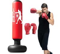 Qoosea Saco de Boxeo Niños, 160cm Bolsa de Boxeo Inflable de Pie con Guantes, Punching Ball Estable para Karate Kickboxing MMA, Regalo Ideal para Niños y Niñas de 3-12 años
