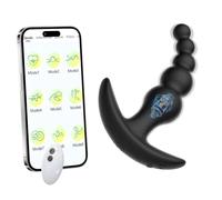 Qoosea Vibrador Anal 9 Modos Plug Anal Recargable de Silicone con APP & Mando a Distancia, Estimulador de Próstata & Vibrador Punto G, Juguete Sexual para Hombres, Mujeres & Parejas
