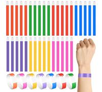 QOOSIKICC 140 Piezas Pulseras Identificativas para Eventos, Pulseras de Entrada, Pulseras de Identificacion, Impermeable Pulseras de Papel de Seguridad para Eventos Fiestas