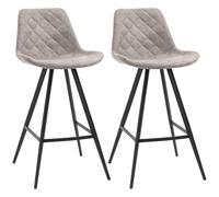QOPIGFBN Barhocker 2er Set,Barstühle mit Rückenlehne,Ergonomischer Polsterhocker mit Mikrofasertuch,Designer Barstuhl Hocker,Hocker für Bar Kücheninsel Bistro mit Metallbeinen