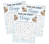 Qoqxjodd Noah's Ark Find The Guest Bingo Game, juego de baby shower, paquete de 30 tarjetas, género neutro niño o niña, actividad divertida para bebés - FA49