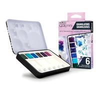 QoR Artist Acuarelas, Granuladores, 6 colores Half Pan Set