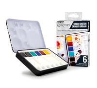 QoR Mini juego de acuarela de 6 colores, juego de bocetos urbanos