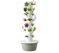 qorkhogr Kit de sistema de cultivo hidropónico, torre de cultivo hidropónico con tanque, jardín de hierbas para interiores, kit de jardín vertical de verduras, 5/7 capas, 20/28 agujeros, 7 capas