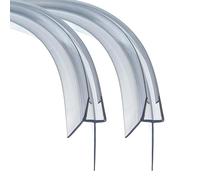 QOROCO Junta de ducha curva de 2 x 70 cm para puertas de vidrio de 4-6 mm, con borde de goma más largo (bordes de 20 mm), situaciones con mayor altura al suelo, junta de repuesto de PVC