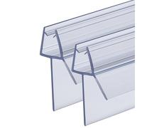 QOROCO Junta de ducha de 2 x 80 cm para puertas de cristal de 4-6 mm, con labio de goma extra largo (labios de 20 mm), para situaciones con mayor distancia al suelo, fácil instalación, para todas las