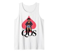 QOS Negro Mujeres Reina De Espadas Sexy QOS Camiseta sin Mangas