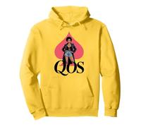 QOS Negro Mujeres Reina De Espadas Sexy QOS Sudadera con Capucha