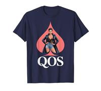 QOS Reina De Espadas Sexy QOS Camiseta, Hombre, Azul Marino, 5XL