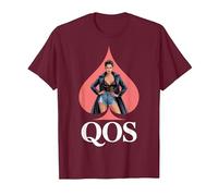 QOS Reina De Espadas Sexy QOS Camiseta, Hombre, Granate, S