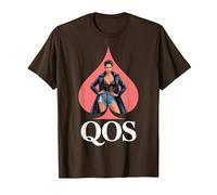QOS Reina De Espadas Sexy QOS Camiseta, Hombre, Marrón, 3XL